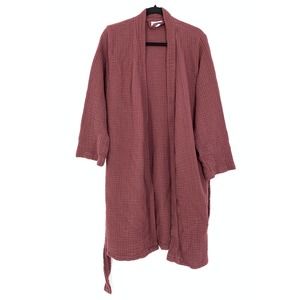 Parachute Women's Size Medium Cloud Cotton Robe Mulberry Wine Red